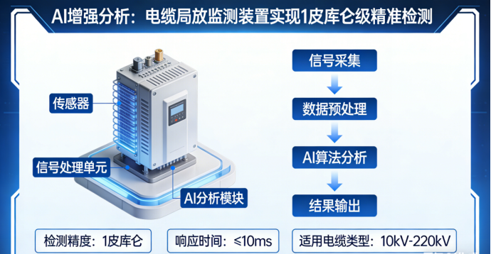 AI增强分析，电缆局放监测装置实现1皮库仑级精准检测
