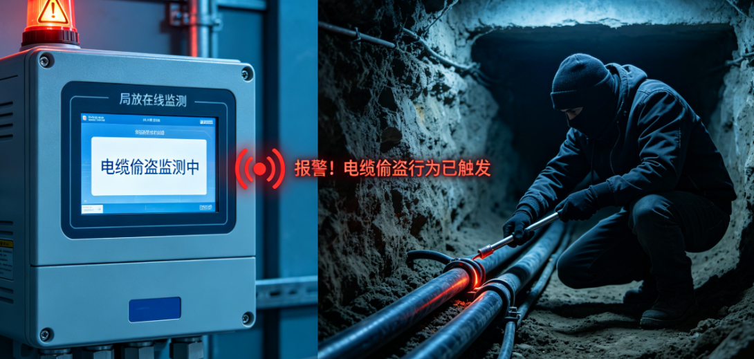 局放在线监测系统专治电缆偷盗，小偷刚动手系统就报警